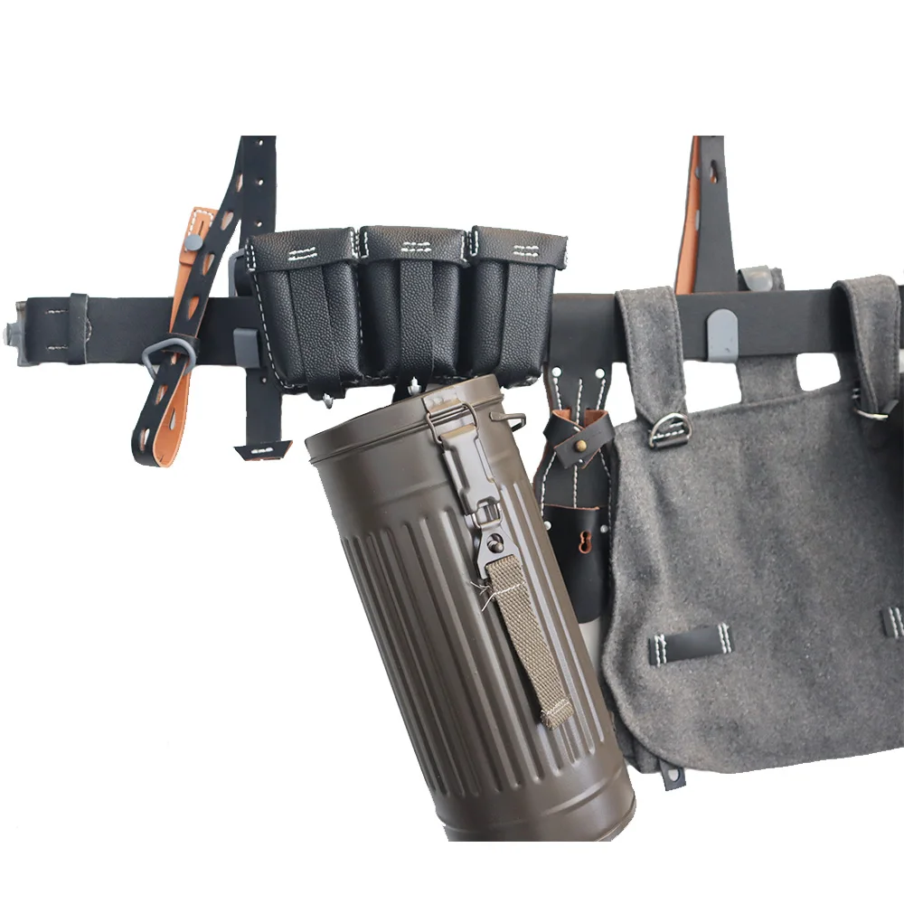 98K Pouch Kit WW2 German Combat Equipment Leather Combination Soldier Collection Tactical Backpack Y Shaped Belt