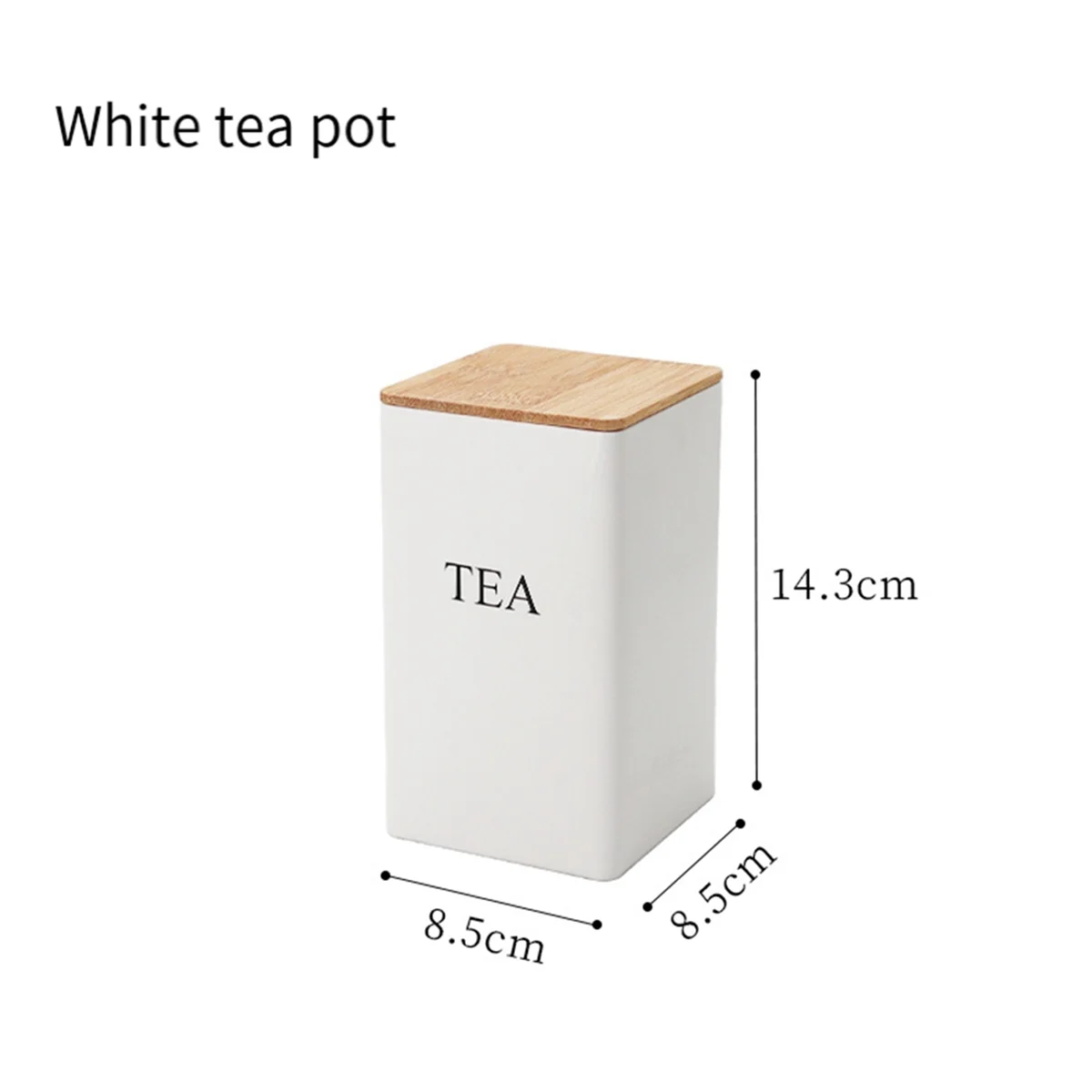 NEW 3Pcs Three-Piece Sealed Cans Simple Style Bamboo Lid Iron Tea Can Snack Storage Coffee Bean Square Can,Black