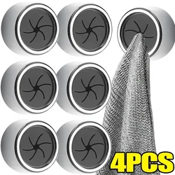 4/1Pcs Self Adhesive Towel Plug Holder Wall Mounted Bathroom Towel Hook Storage Rack Waterproof Kitchen Rag Dishcloth Clips