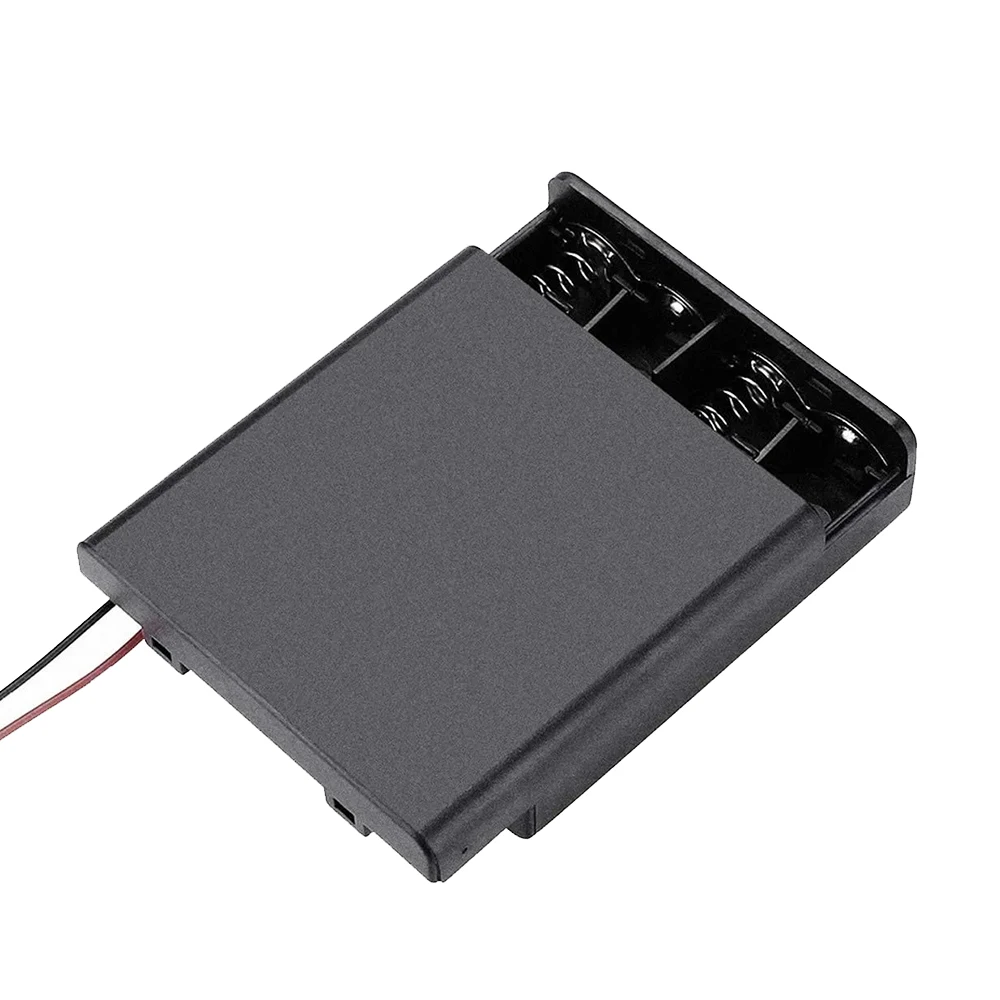 1/2/3/4 AA Battery Holder With Switch Anti-scratch AA Battery Storage Box With Wires For Toys LED Diy