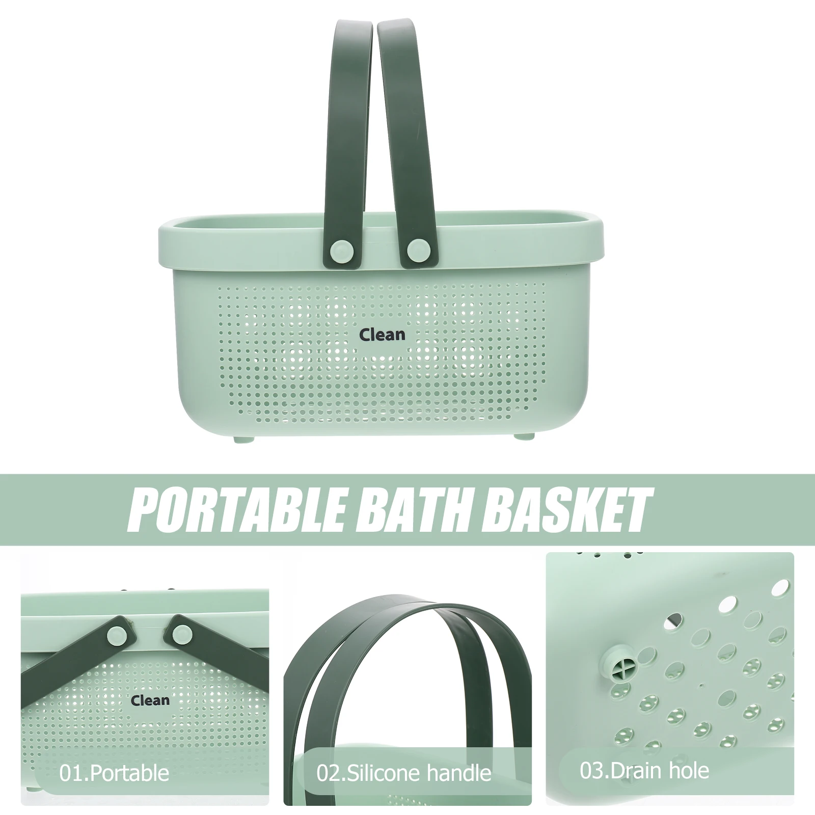 

Portable Shower Storage Basket PP Material Wide H Bathroom Toiletries ganizer Durable Containers Drain Holes Ventilation