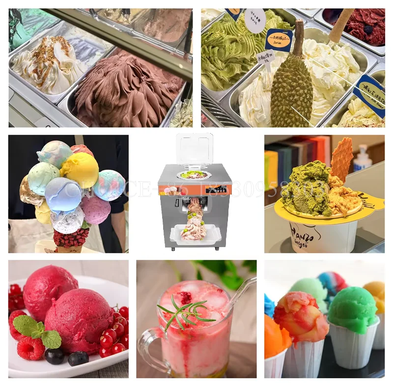 Commercial Hard Ice Cream Machine Gelato Making Machine Freezer with Great Taste Desktop Italian Hard Ice Cream Machine