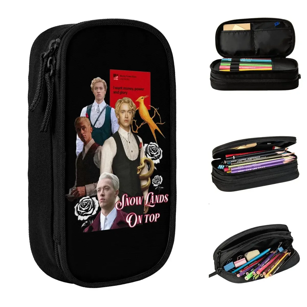 Cute Coriolanus Snow Collage Pencil Cases The Hunger Games Pencilcases Pen Kids Big Capacity Bag Students School Gift Stationery