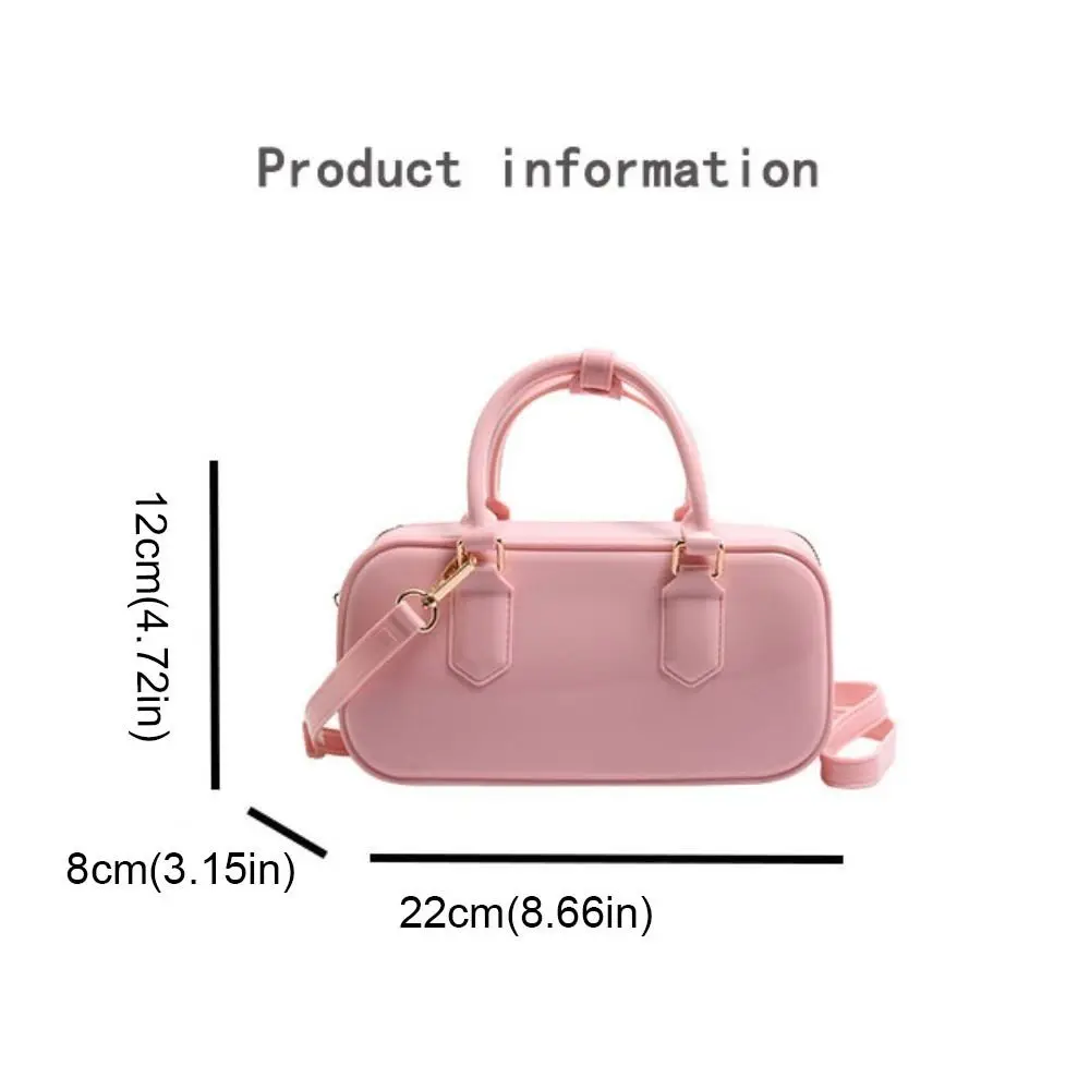 단색 젤리 호보 핸드백 캐주얼 방수 여름 크로스바디 백 PVC 오염 방지 크로스바디 사첼 화장품 수납