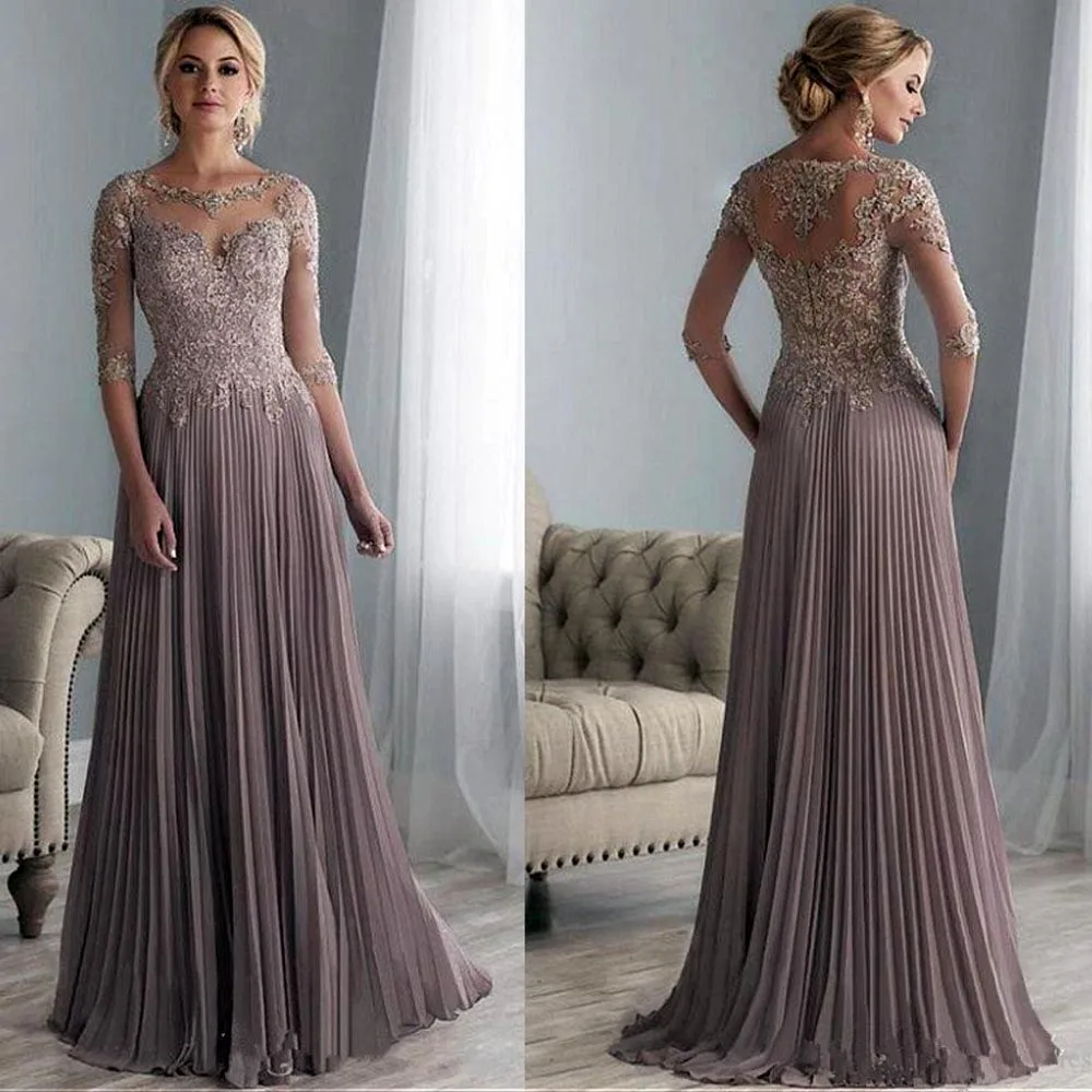 

Lace Appliques Mother of the Bride Dresses Vestido de Festa Purple Wedding Party Guest Gowns Long Chiffon Vestido De Novia 2025