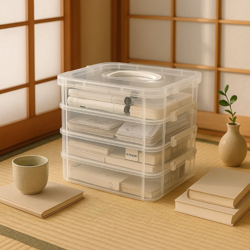 

Chic Transparent Desktop Portable Storage Box Jewelry Organizer with Multiple Compartments for Accessories