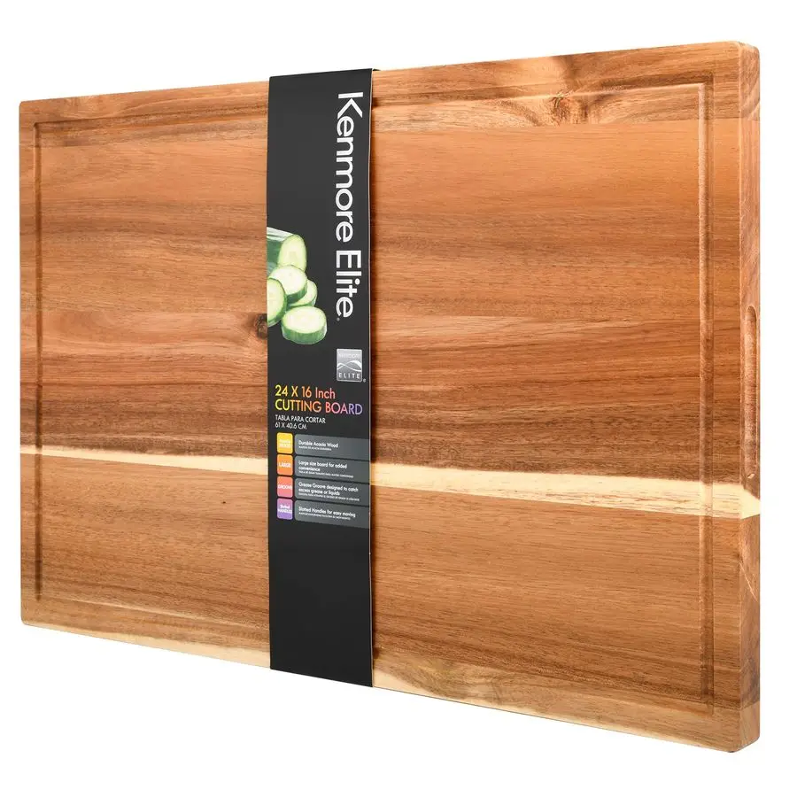 

Kenosha Extra Large Acacia Wood Cutting Board, 24 x 16 Inch Heavy Duty Chopping Board with Juice Groove for Meat, Vegetables amp