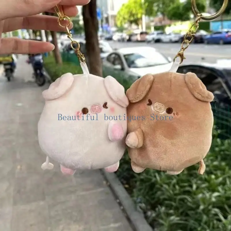U4LF 1 Pair Pig Couple Keychain Plush-Sweet Pendant Keyring Promise Gift Valentines Day Alloy Keyring Lovely Gift
