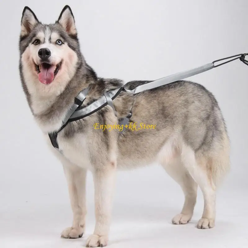 

Q1JB Dog Sledding Harness Reinforced For Outdoor Winter Sled Harness Weight Pulling