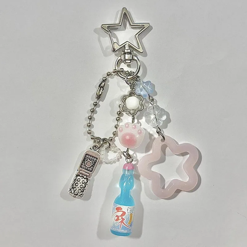 blue ramune keychain bag charm y2k handmade