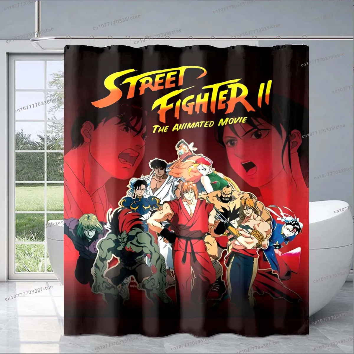 Retro Game Street Fighter Gamer Shower Curtain Adult Kids Bathroom Decoration Shower Curtain Game Logo Shower Curtain Gift