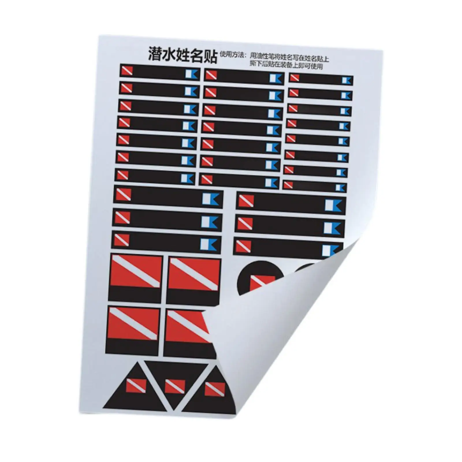 Scuba Diving Name Stickers Multipurpose Easy Identification Blank Waterproof Tag Labels for Camping Photography Kayak Activities