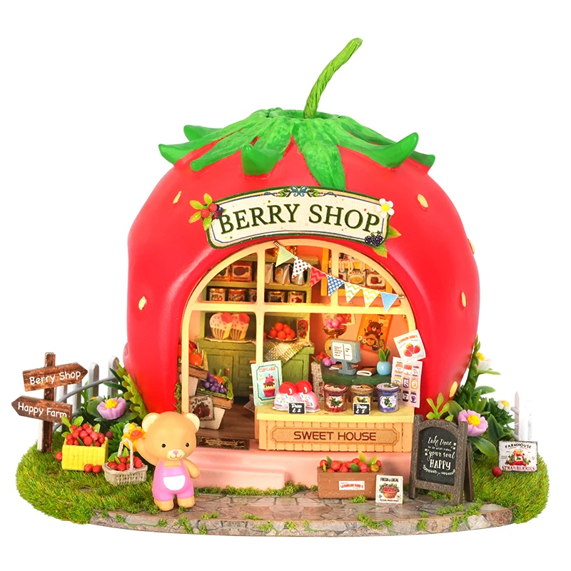 

Деревянный кукольный домик-комодинок DIY с мебелью и подсветкой, ручной работы, миниатюрные игрушки, подарки на день рождения