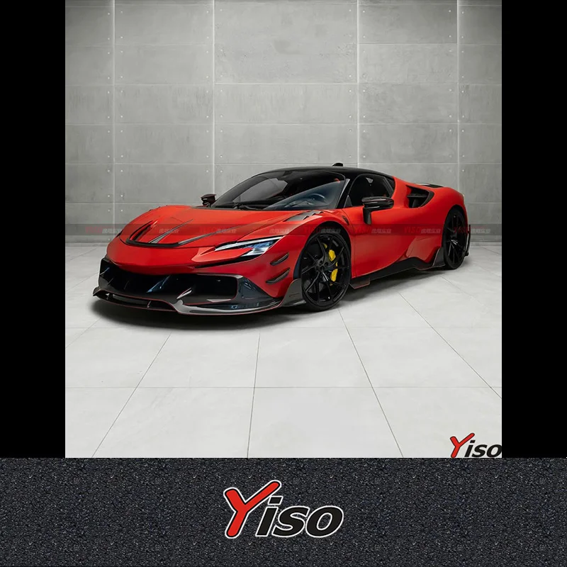 

Suitable for the SF90 upgraded Mansor front lip fender side lip rear lip carbon fiber kit and tail wing Aerodynamic kit