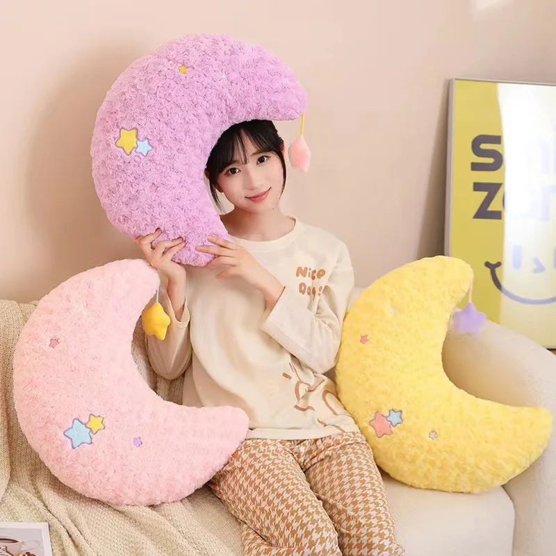 Plush Back Cushion Moon Star Shaped Pillows 45CM PP Cotton Friend Girls Gifts Room Chair Decor Seat Cushion Toy Pillow