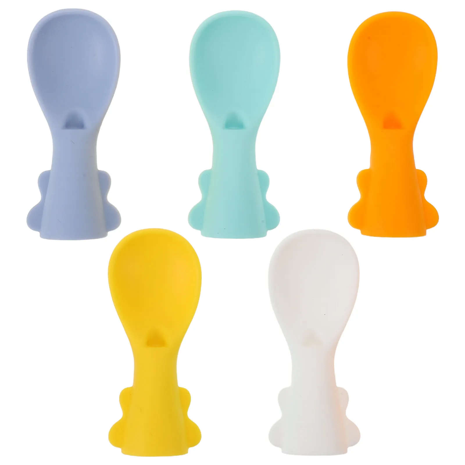 

5Pcs Baby Spoon Holder Case Leakproof Travel Food Pouch Attachment Transparent Cutlery Box Puree Feeder Spoon Baby Utensils