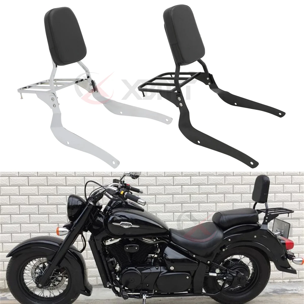 

Motorcycle Backrest Sissy Bar w/Luggage Rack For Suzuki Intruder Volusia VL800 Boulevard C50 M50 2007 2008 2009 2010 2011 2012