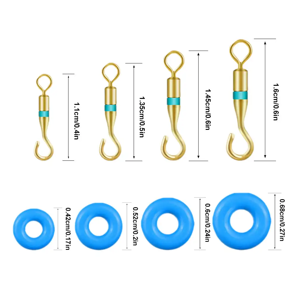 20PCS Tilapia Release Ring O-Type Trap Set Open 8-Figure Swivel 360° Rotation Subwire Connector Fishing Accessories