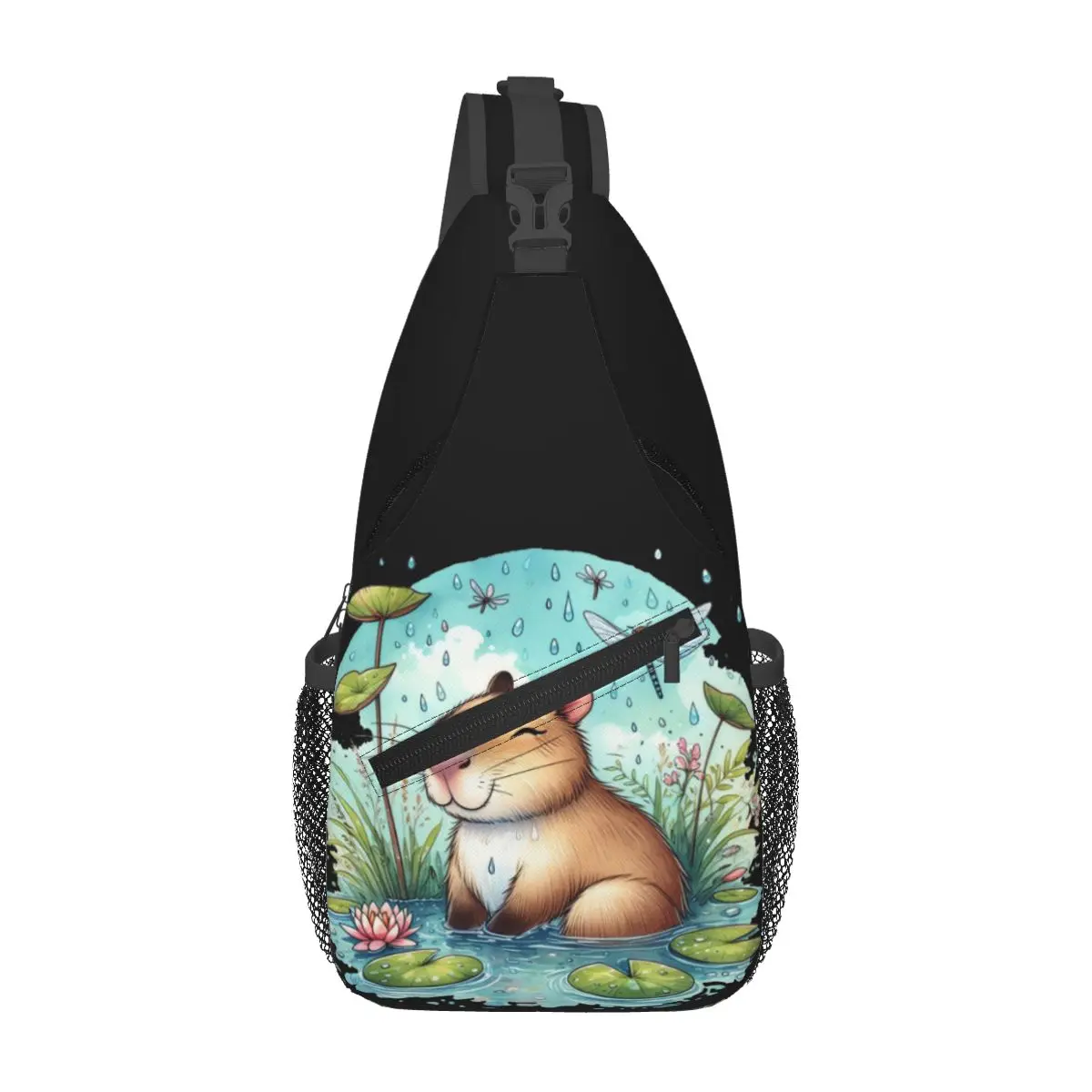 

Рюкзак через плечо с капбарой на слинге для женщин и мужчин, водостойкий для езды на велосипеде, рюкзак с принтом, рюкзак на плечо