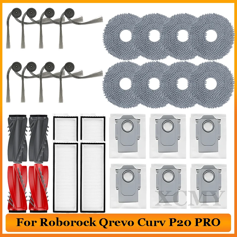 

Fit For Roborock Qrevo Curv P20 PRO / S5X / 5A1 / 5XC / 5AE / CurvC Vacuum Cleaner Parts Mop Cloth Dust Bag Accessories
