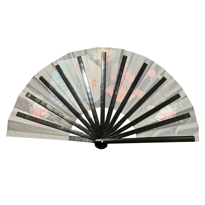 Imagem -05 - Grande Rave Bambu Folding Fan Favor de Festa Personalizado Presente Festival Desenhos 84 Pcs