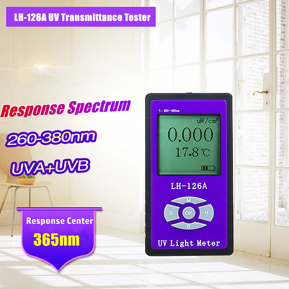 LH-126A Solar Film Tester Ultraviolet Transmittance Tester UV Light Penetration Detector Transmittance Barrier Rate UPF50+UV50