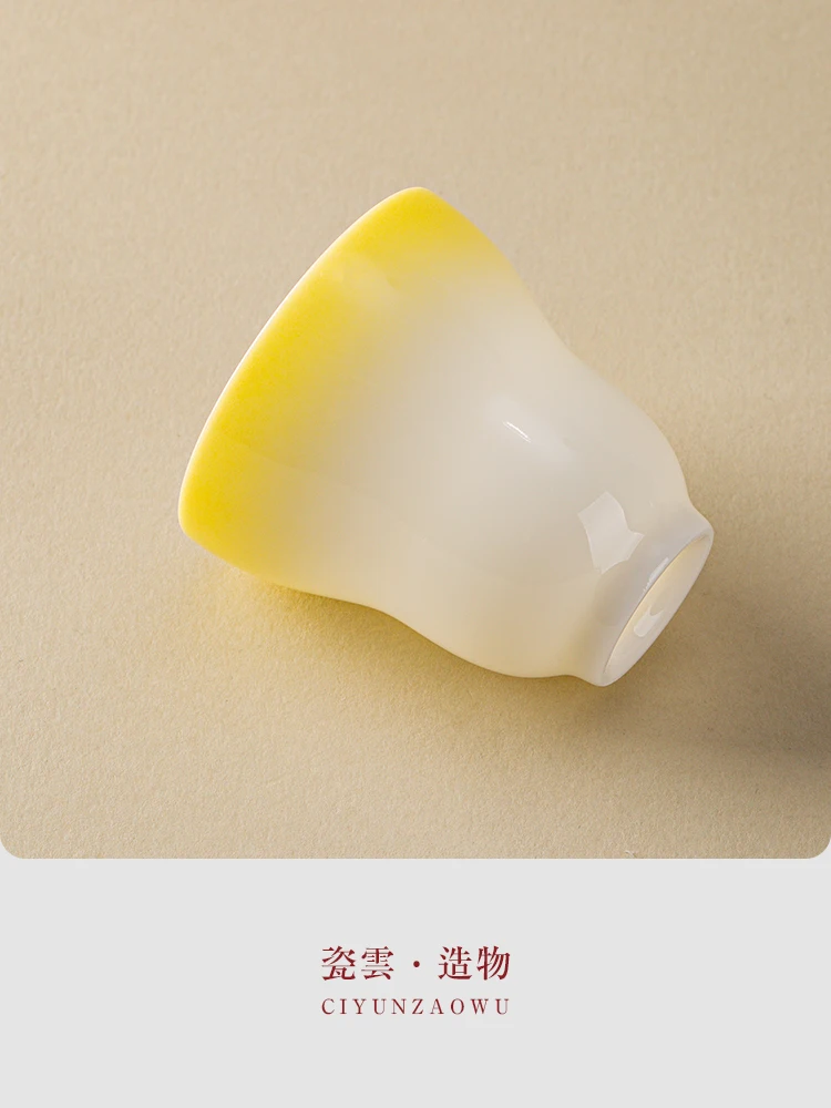 

High Quality Ice Jade Porcelain Ceramic Cup Suxin Gourd Single Set Household High-End Lady
