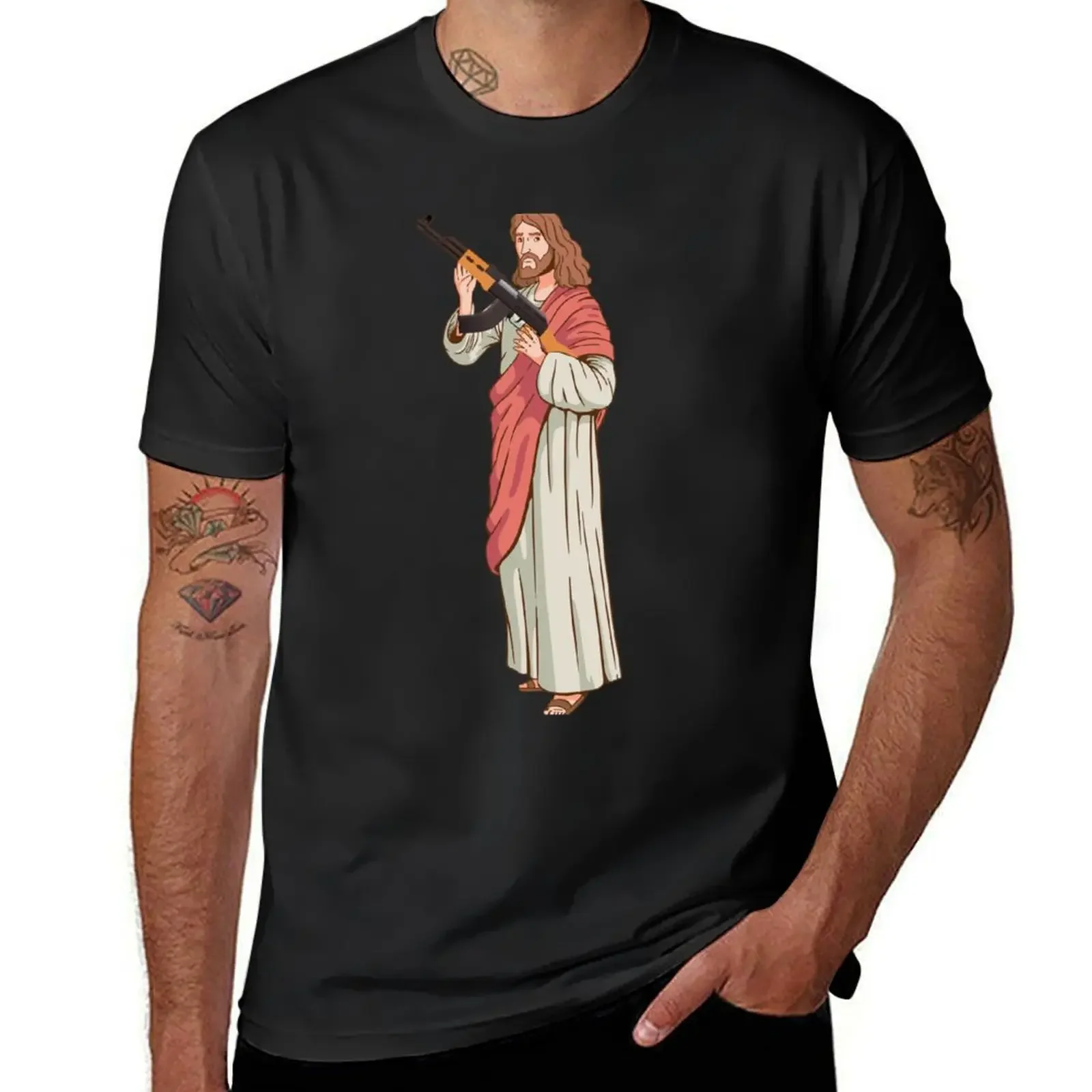 

Jesus with Ak-47 T-Shirt affliction shirts vintage t shirts sublime boys animal print mens workout shirts