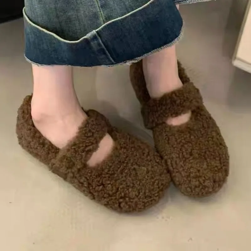 

Flats Women Casual Fur Loafers Shoes 2025 Winter Fashion Sport Shoes Designer Cozy Running Sneakers New Trends Home Zapatillas