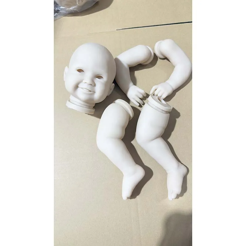 19inch New Popular Unpainted Unassembled Summer Reborn Smile Doll Kit Fresh color with Cloth Body DIY Doll Parts for Artists