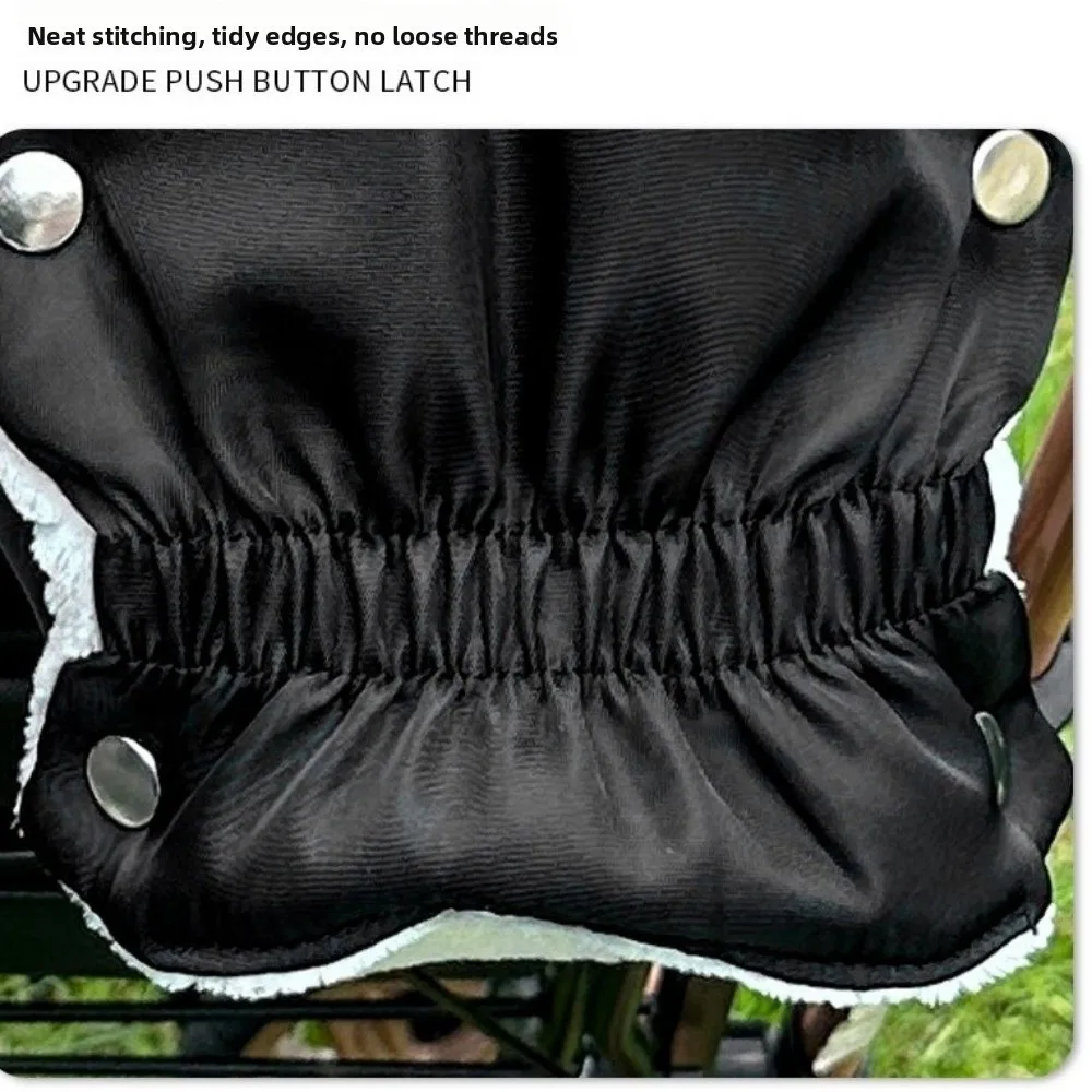 1 Pair Thickened Winter Stroller Gloves Windproof Soft Velvet Handrail Gloves Black Color Warm Stroller Mitten Shopping