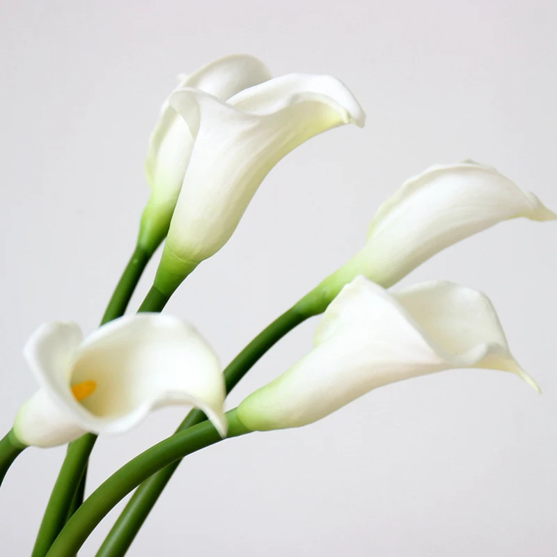 Flor Artificial de lirio de Cala blanco, lirio de Cala como Real con tallo, ramo de novia, arreglo floral para boda, decoración para el hogar, primavera