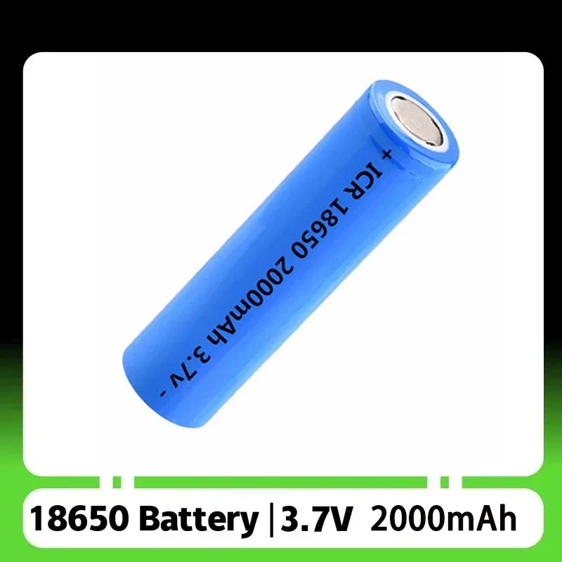 PURFIELD 18650 Battery 3.7V 2000mah Rechargeable Lithium Battery Li-lon Battery For Headlamp Mini Fan Laser Pointer Flashlight