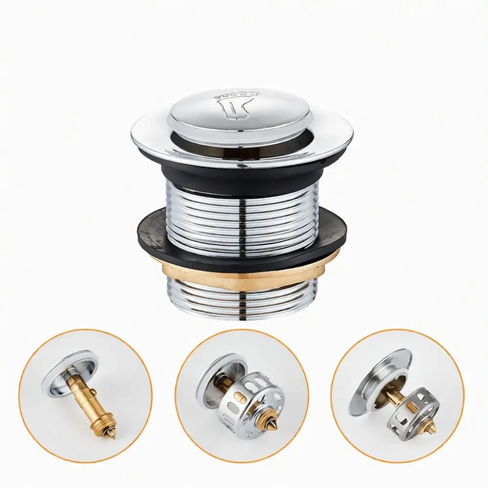 Universal Bathtub Drain Stopper Pop Up Filter Press Type Sink Strainer Replacement Fitting For Shower Tub Bathroom Accessories