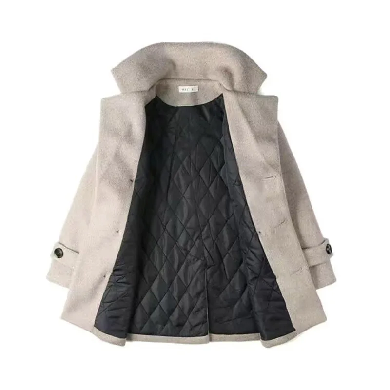 

Children Boys Girls Wool Coat Jacket Outerwear 2025 Newest Thicken Plus Velvet Winter Autumn Cotton Children's Clothing Unisex