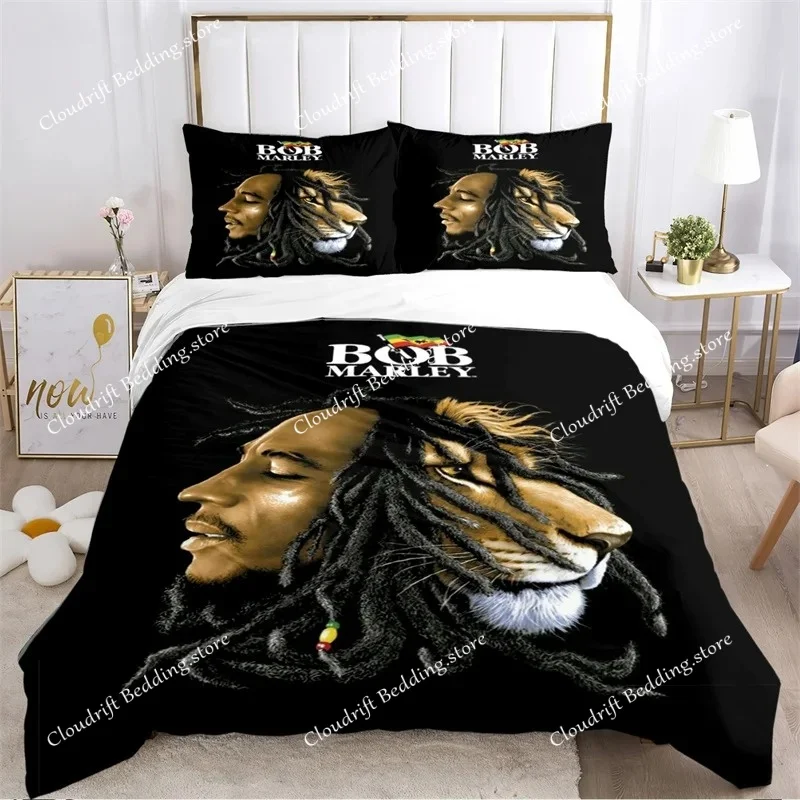 Bob Marley Duvet Cover Sets Music Legends Jamaica Singer Comfortable Bedspreads Queen King Size Bedding Sets Bedroom Decor