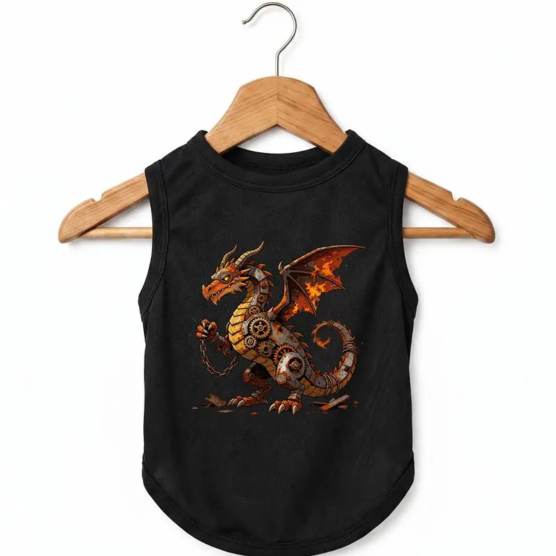 

Steampunk Dragon Dog Vest Summer Quick Dry Pet Clothes Small Medium