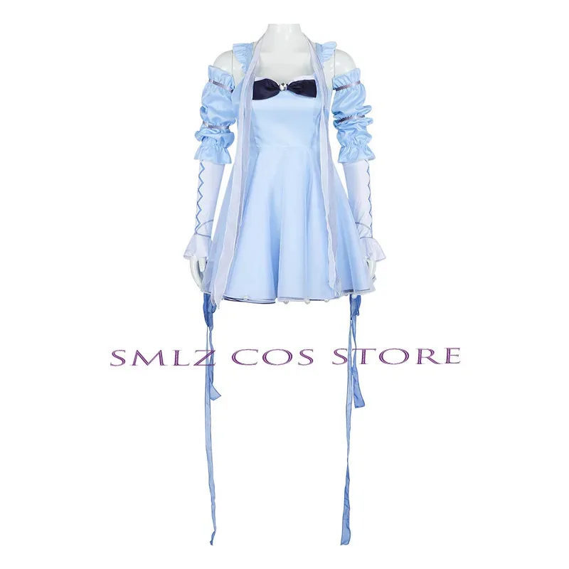 

2025 11, аниме Vtuber Luo Tiani, синее платье для косплея, комплект одежды для выступлений для девочек, карнавальный наряд на Хэллоуин для женщин