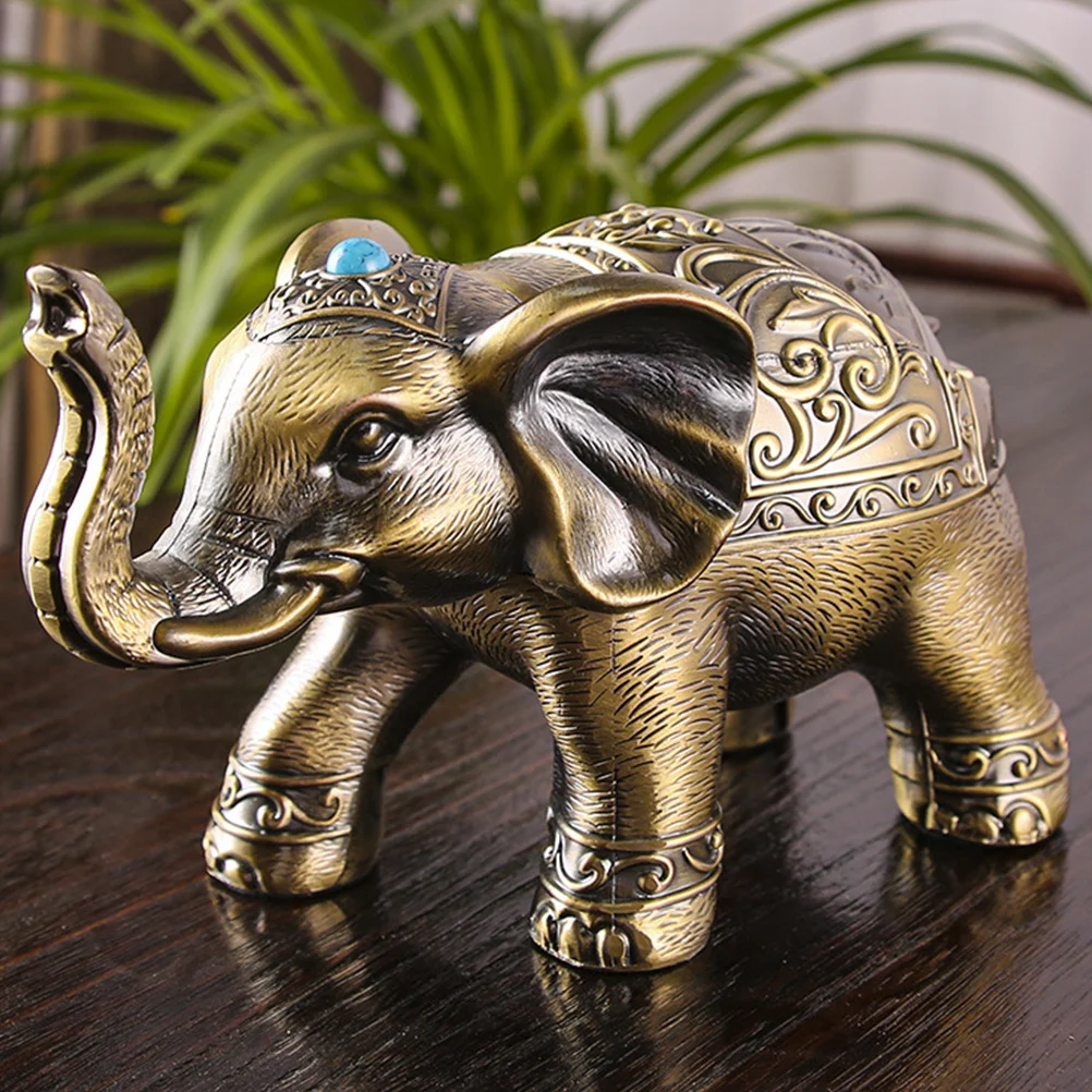 

Elephant Ashtray Alloy Metal Desktop Cigarette Alloy Ashtray Ash Container Home Office Living Room Decor Gift