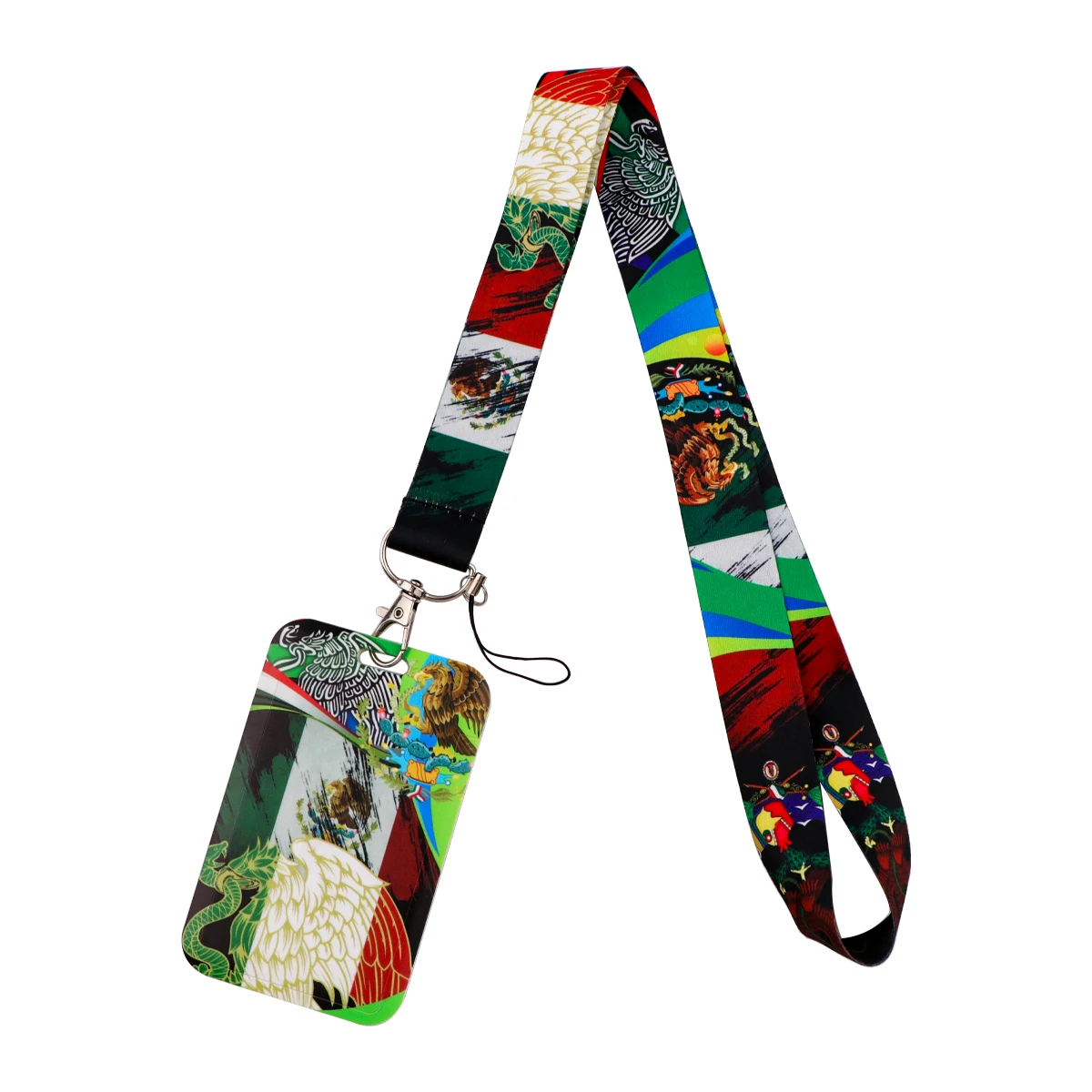 

Mexican Flag Neck Strap Lanyard Key Chain ID Card Gym Cell Phone Strap USB Badge Holder Rope Pendant Decorations Gifts