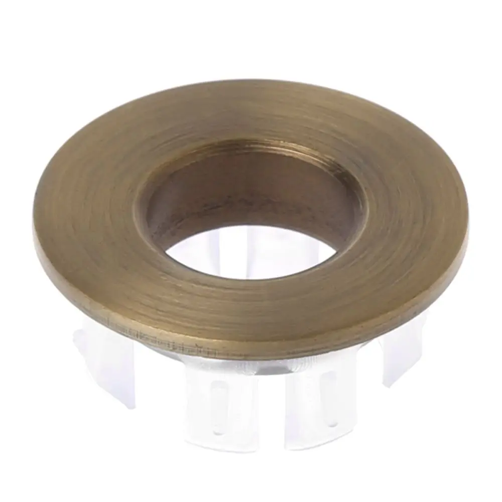 

Plastic Basin Faucet Sink Round Insert Chrome Ring Bathroom Hole Cap Overflow Cover