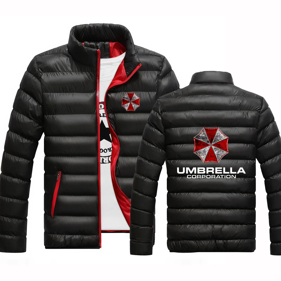 2025 Autumn Winter Man's Solid Color Zipper Hoodies Umbrella Corporation Graphic Logo Print Windbreaker Comfortable Coat Jacket