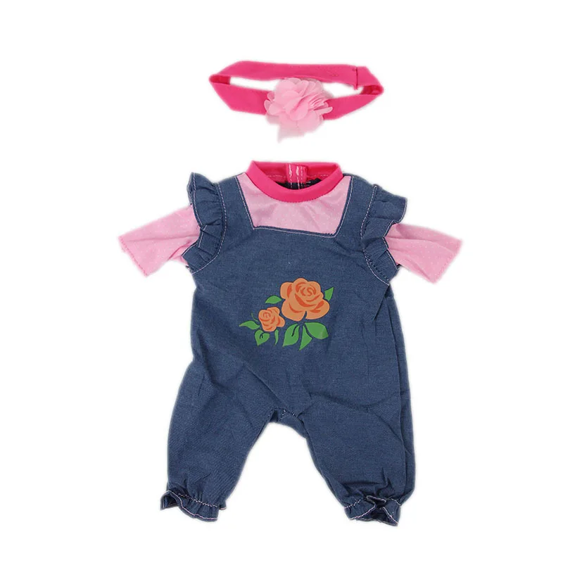 Embroider Doll Clothes 43cm Doll New Born Baby Costume Clothes for 17inch  New Baby Born Trousers Reborn Doll Outwear Girl Toys