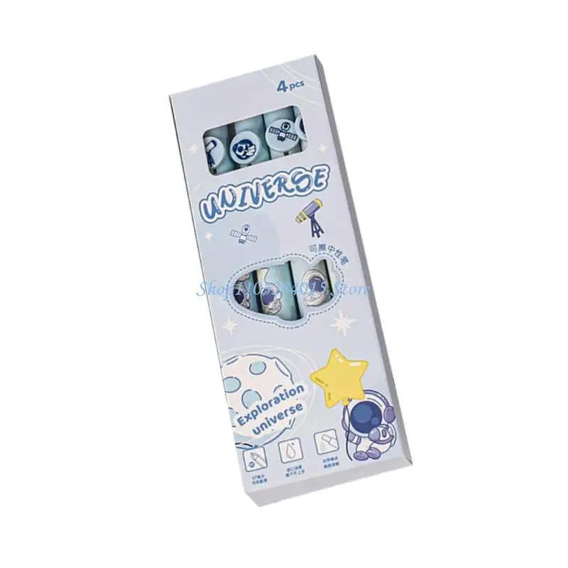 

R6FF 4Pieces Erasable Gel Pen Retractable Gel Pen 0.5mm Quick Drying for Writing