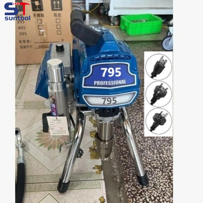 

110/220 В 3000 Вт 3,2 л профессиональный безвоздушный распылитель с пистолетом-распылителем безвоздушный распылитель краски 695 795 покрасочный станок