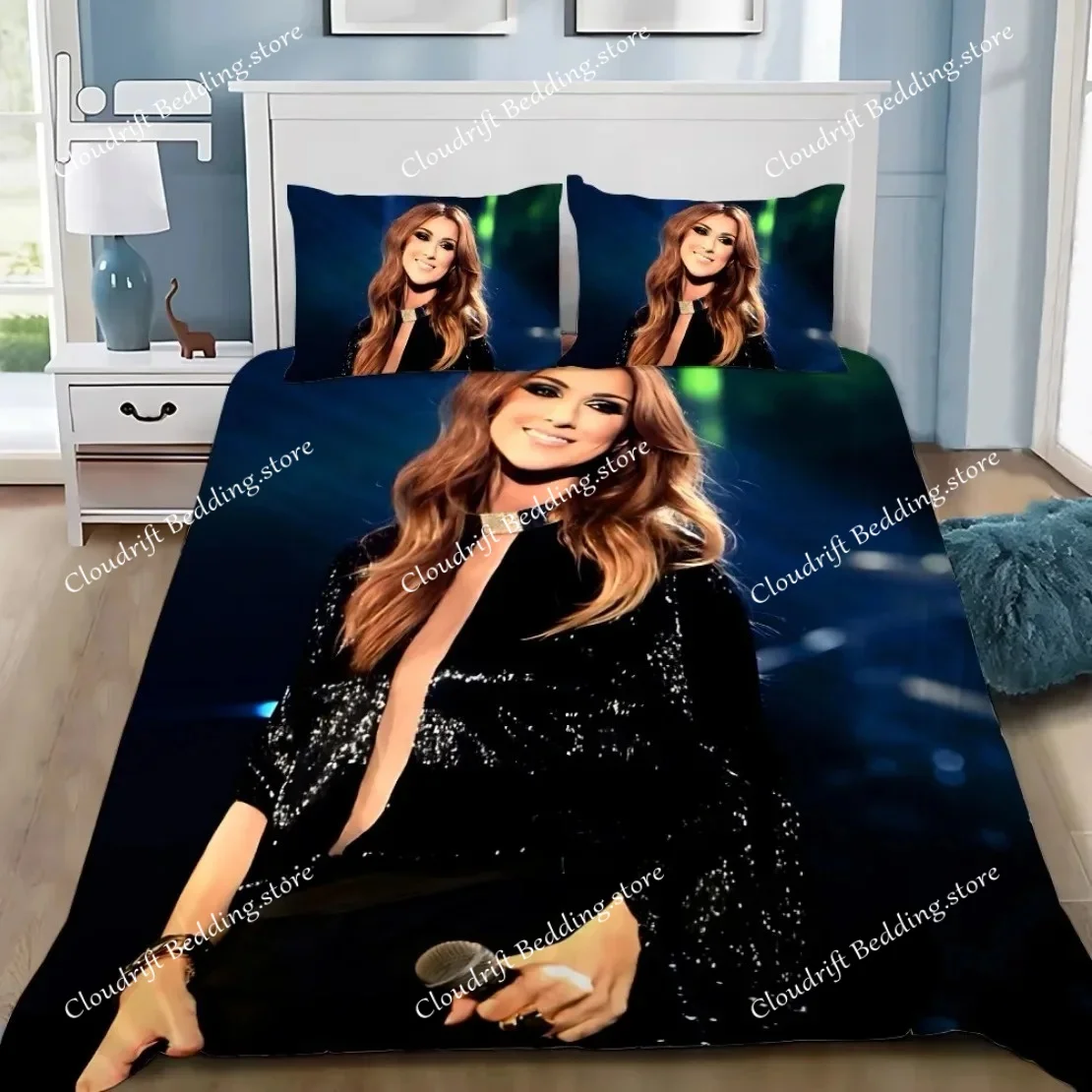 Rapper Singer C-CelineS Dion Bedding Set Singer C-Celine Dion Duvet Cover Pillowcase For Adult Boy Girl Bedroom Decoration