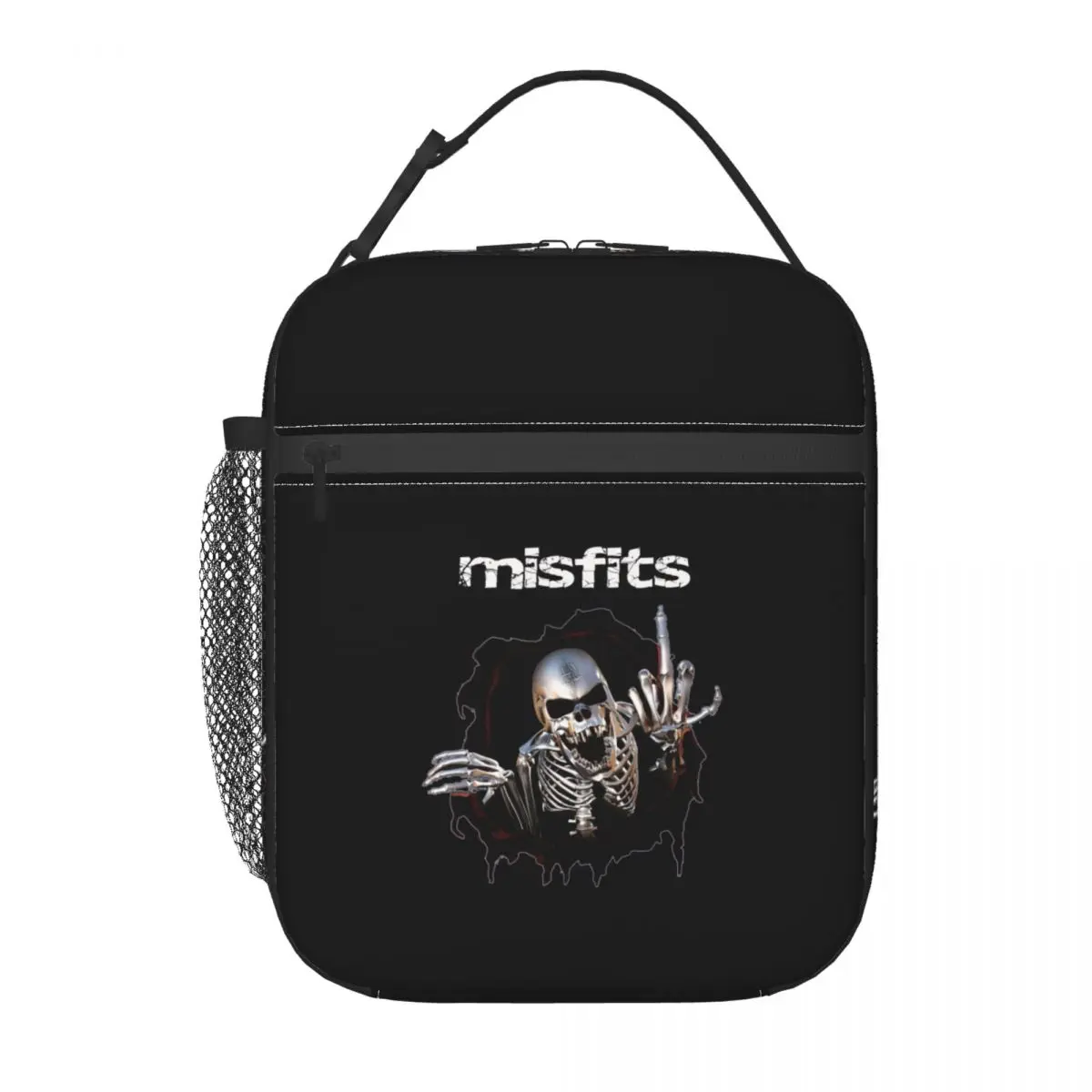 Horror Rock Band Misfits Skull Insulated Lunch Bag for Women Portable Heavy Metal Thermal Cooler Lunch Box Beach Camping Travel