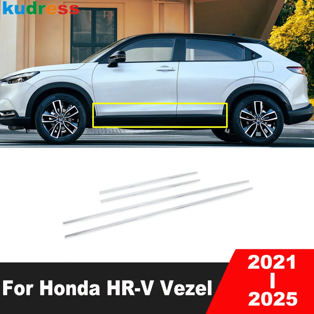 

Хромированные накладки на боковые двери для Honda HR-V Vezel 2021-2025: Декоративные молдинги и аксессуары для дверных панелей автомобиля