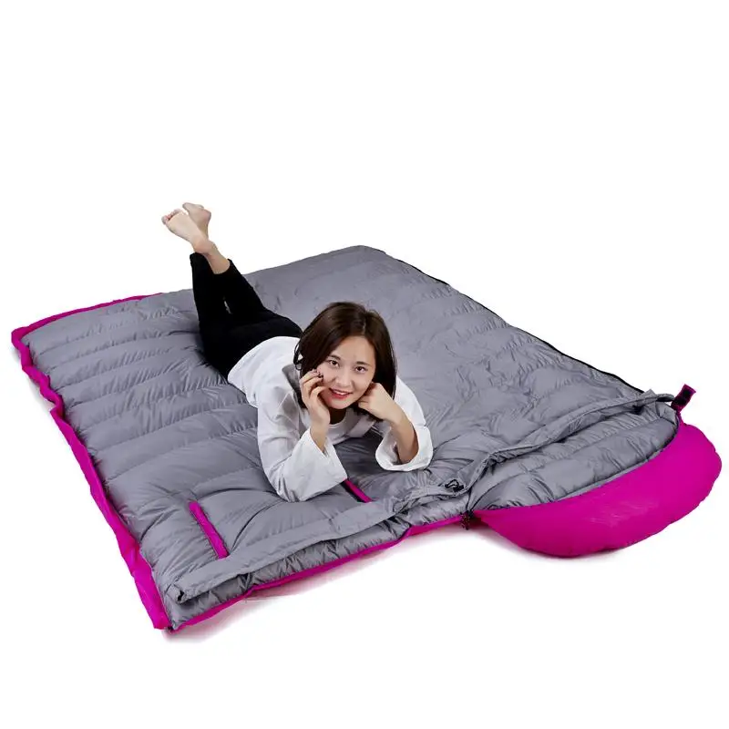 High quality winter waterproof adult mummy shape goose duck down sleeping bag with compression