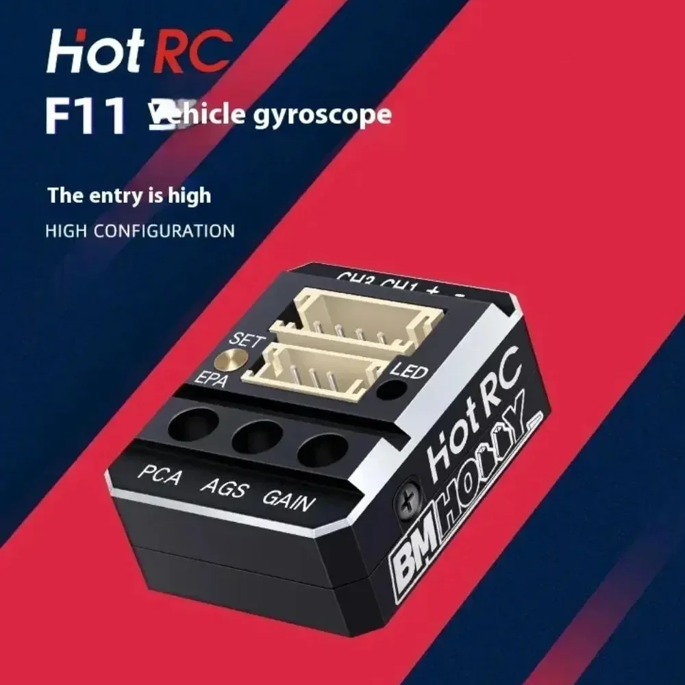 

HotRC F11 Car Gyro Mini Metal Gyroscope PWM 3.5-9V Jst1.5 for RC On-road Model Drift Racing Rally Boat Remote Control Vehicle